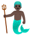 🧜🏿‍♂️ merman: dark skin tone display on Google